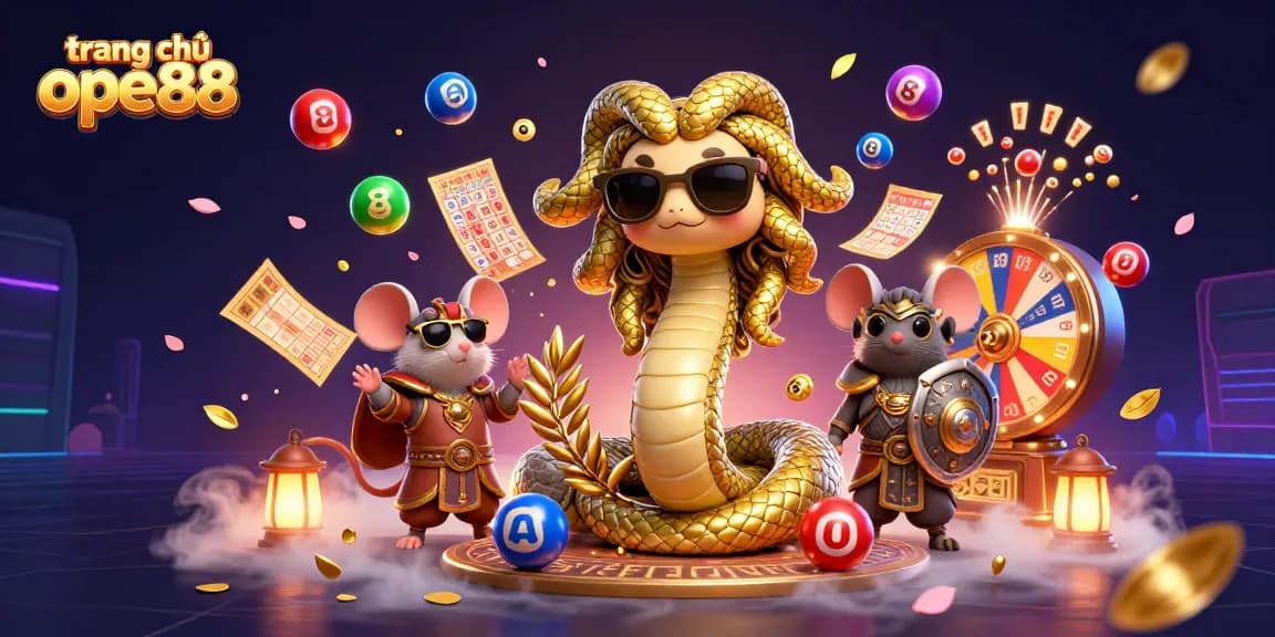 Engage with the thrilling atmosphere of trang chủ ope88, featuring vibrant lottery games and lively characters.