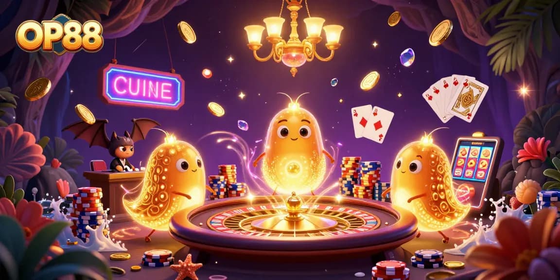 Join the action at OP88 with glowworms lighting the casino and bat dealer showcasing thrilling games.