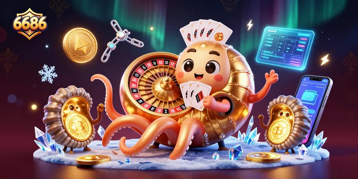 Experience thrilling gaming at 6686 with our vibrant casino scene featuring a golden roulette wheel.