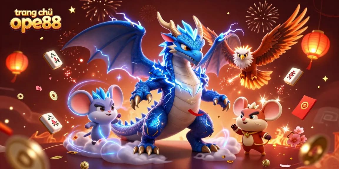 Experience the excitement of trang chủ ope88 with vibrant 3D casino characters and festive gaming elements.