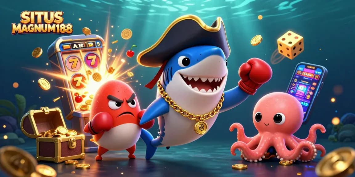 SITUS MAGNUM188 launches into action with vibrant slot machine adventures and playful sea characters.