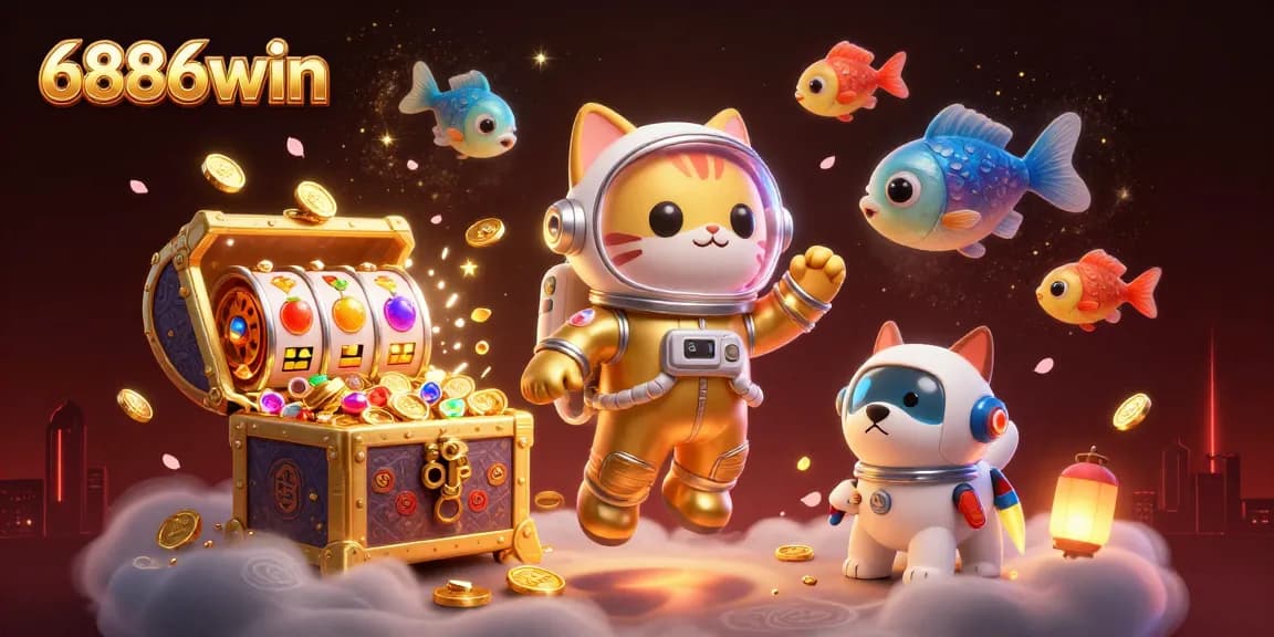 Win big at 6886win with jackpot slots, featuring colorful reels and a thrilling casino theme.