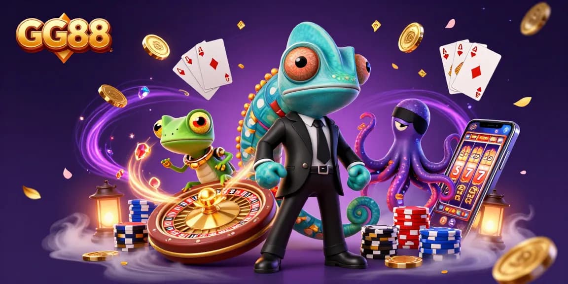Experience the thrilling gameplay of GG88 with vibrant casino elements and dynamic characters.