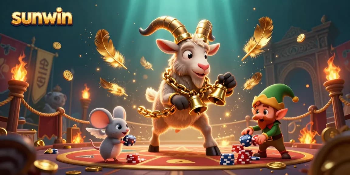 Experience sunwin's festive casino chaos with Krampus, angel mouse, and gremlins stealing chips.
