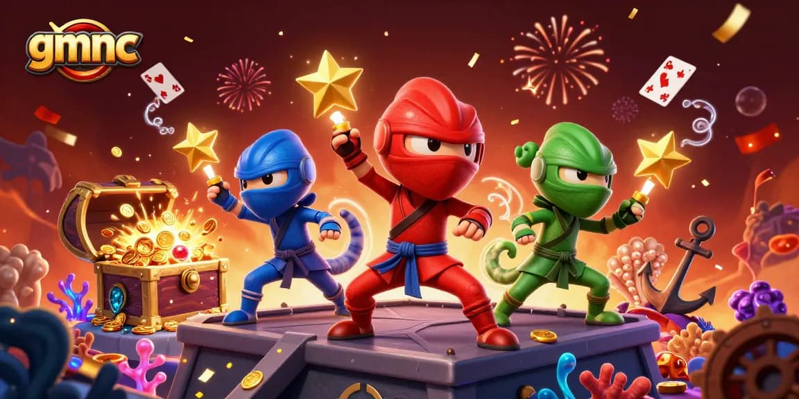 Experience exhilarating wins with gmnc as 3D cartoon chameleons engage in thrilling casino games.