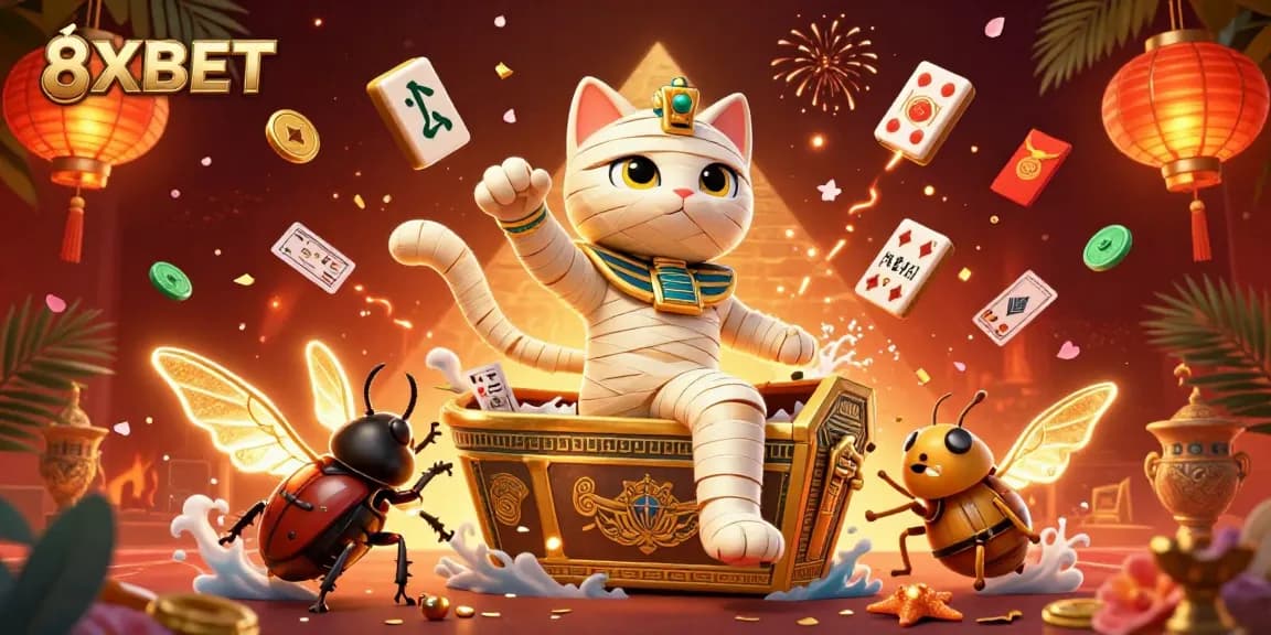 Experience excitement at 8XBET with vibrant elements highlighting captivating casino action.