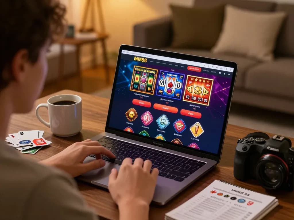 Engaging online gaming session with MM88 platform showcasing card games and slots