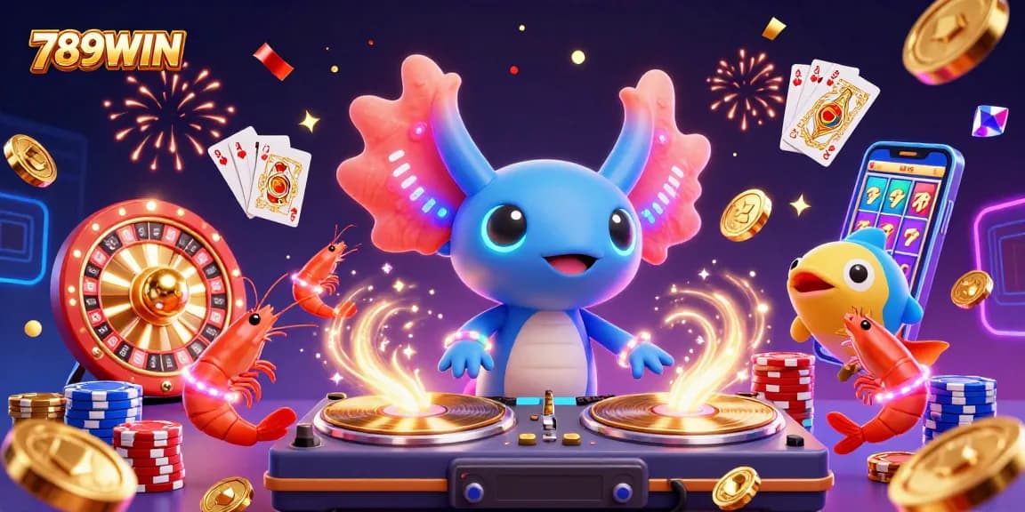 Catch the excitement at 789WIN with vibrant casino elements and dynamic characters celebrating wins.