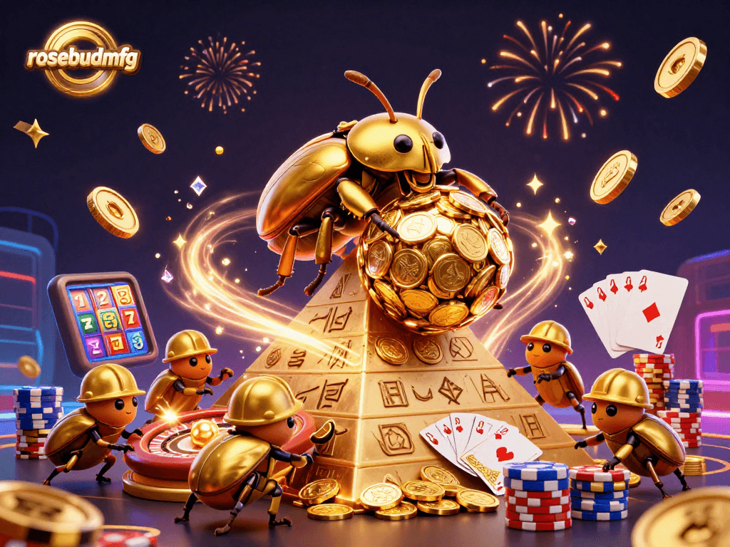 Experience the thrill of winning slots with rosebudmfg's dazzling casino-themed illustration.