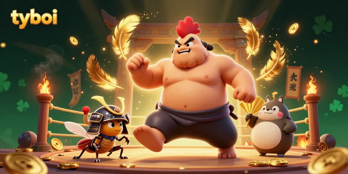 Engage with tyboi's thrilling casino adventures in this dynamic 3D illustration featuring exciting characters and elements.