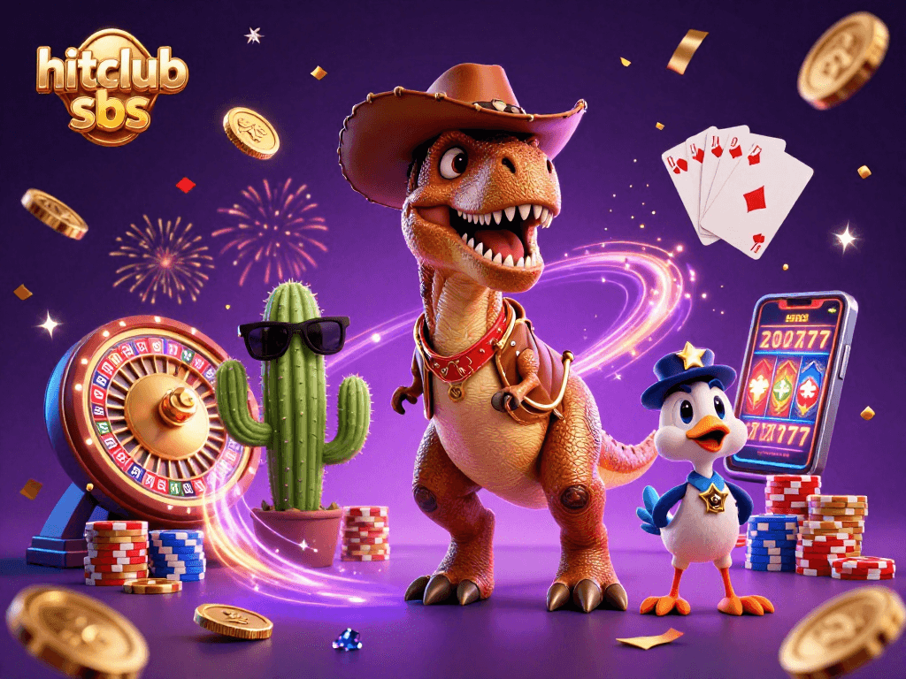 Experience dynamic gaming action with hitclub sbs, featuring vibrant casino elements and fun characters.