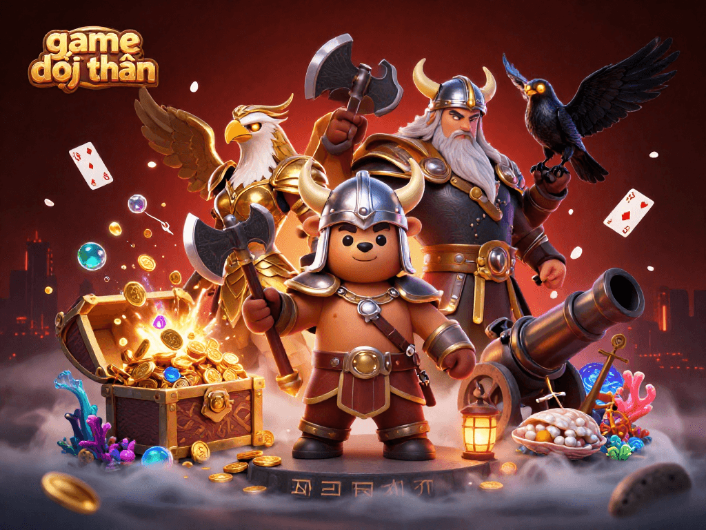 Engage with game đổi thưởng through 3D illustrated Viking characters and dynamic casino elements