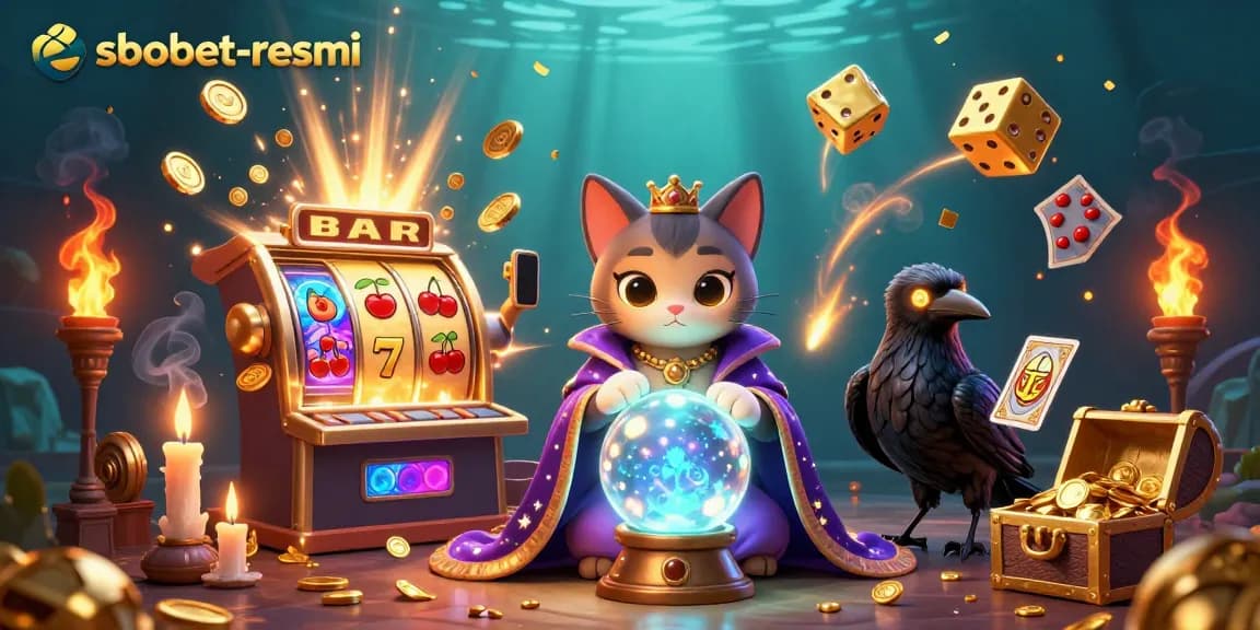 Spin fortune and win big with sbobet-resmi in this vibrant 3D casino illustration full of excitement.