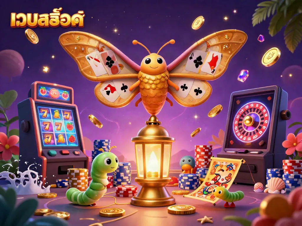Engage with เว็บสล็อตแท้ as you explore vibrant casino scenes filled with golden treasures and interactive games.