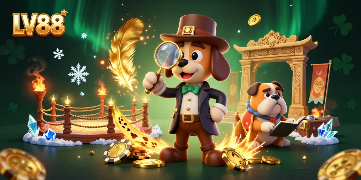 Engage in thrilling gambling adventures at LV88 with a detective scene exploring poker mysteries.