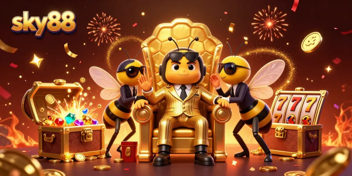 Engage with sky88's immersive experience through vibrant casino elements and dynamic characters.