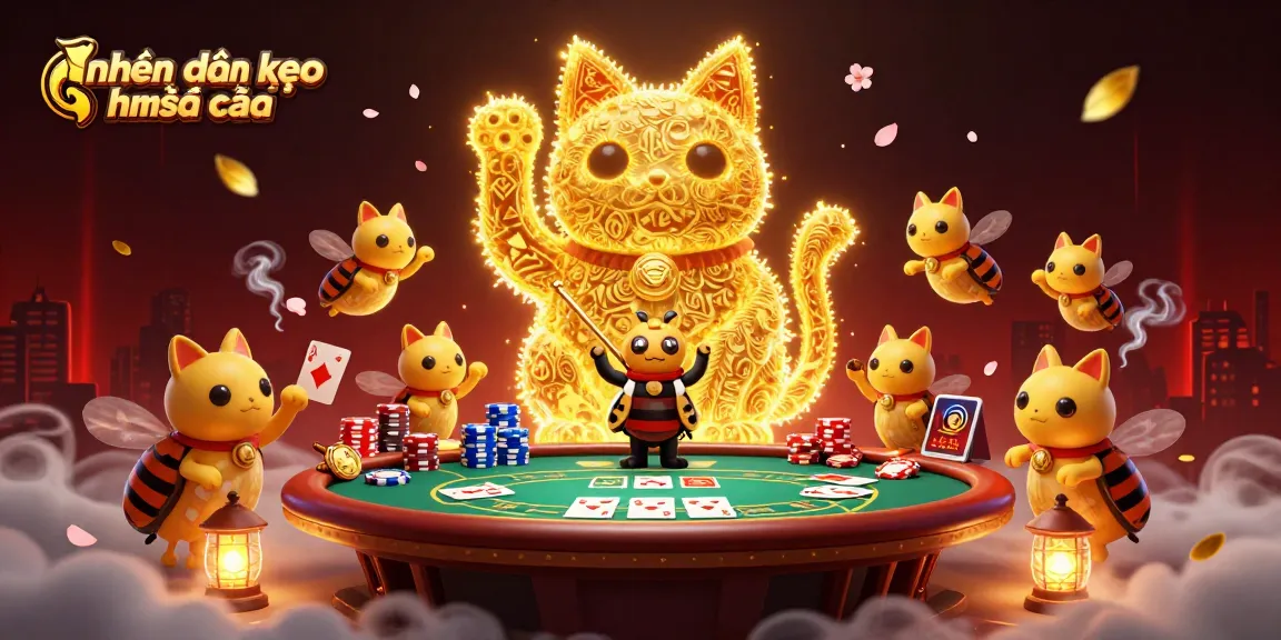 Experience the thrilling world of nhận định kèo nhà cái with a vibrant lucky cat and dynamic casino symbols.