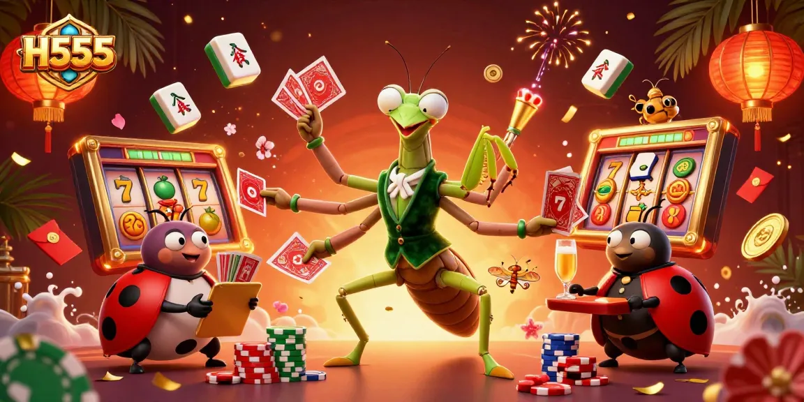 Experience exciting gameplay at H555 with a vibrant casino scene featuring engaging characters and dynamic gaming elements.